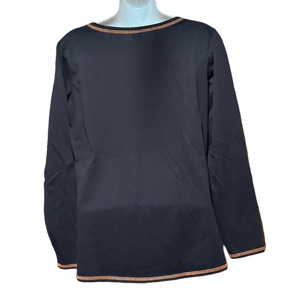 OSU Oklahoma State University Black Long Sleeve Shirt with Orange Trim Large - Picture 2 of 6